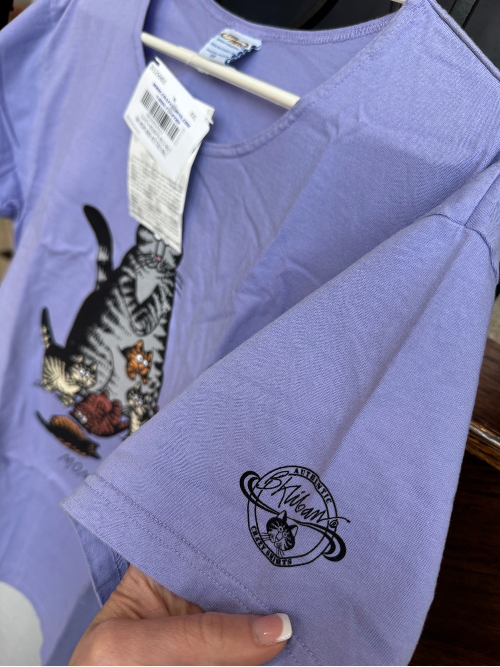 NEW NWT Mom Cat B. kliban Hawaii Crazy Shirts Tee Lavender Mother’s Day - Picture 7 of 9